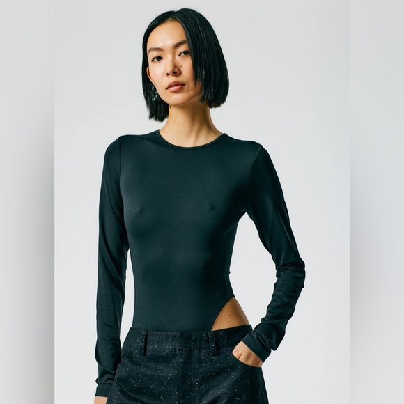 Tibi Asymmetric Stretch Cut Out Bodysuit - Picture 1 of 10